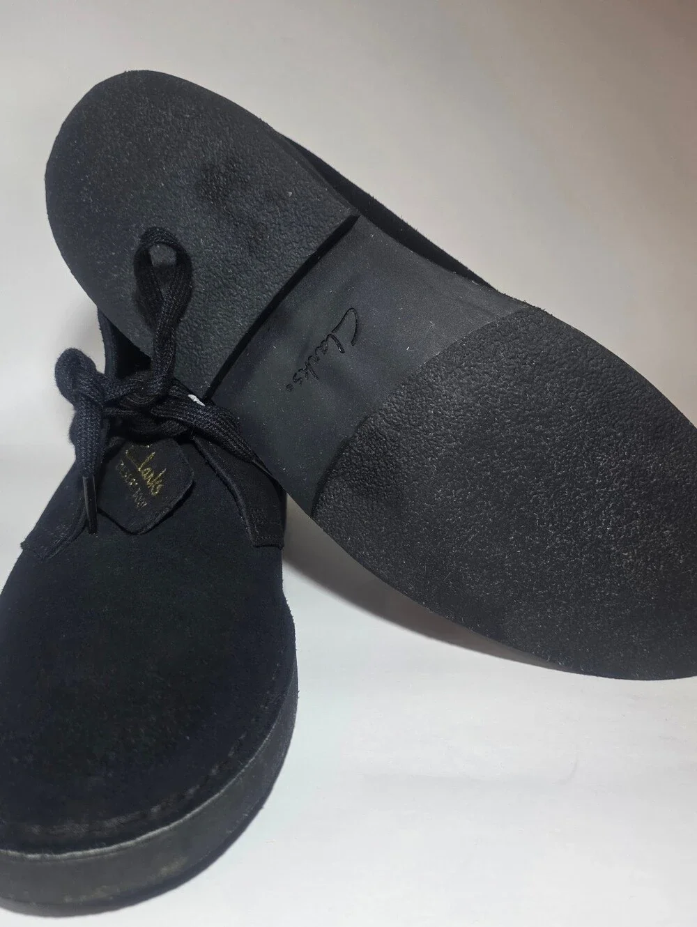 Clarks Desert Boot Black Suede Chukka Lace Up Women’s Size 8.5